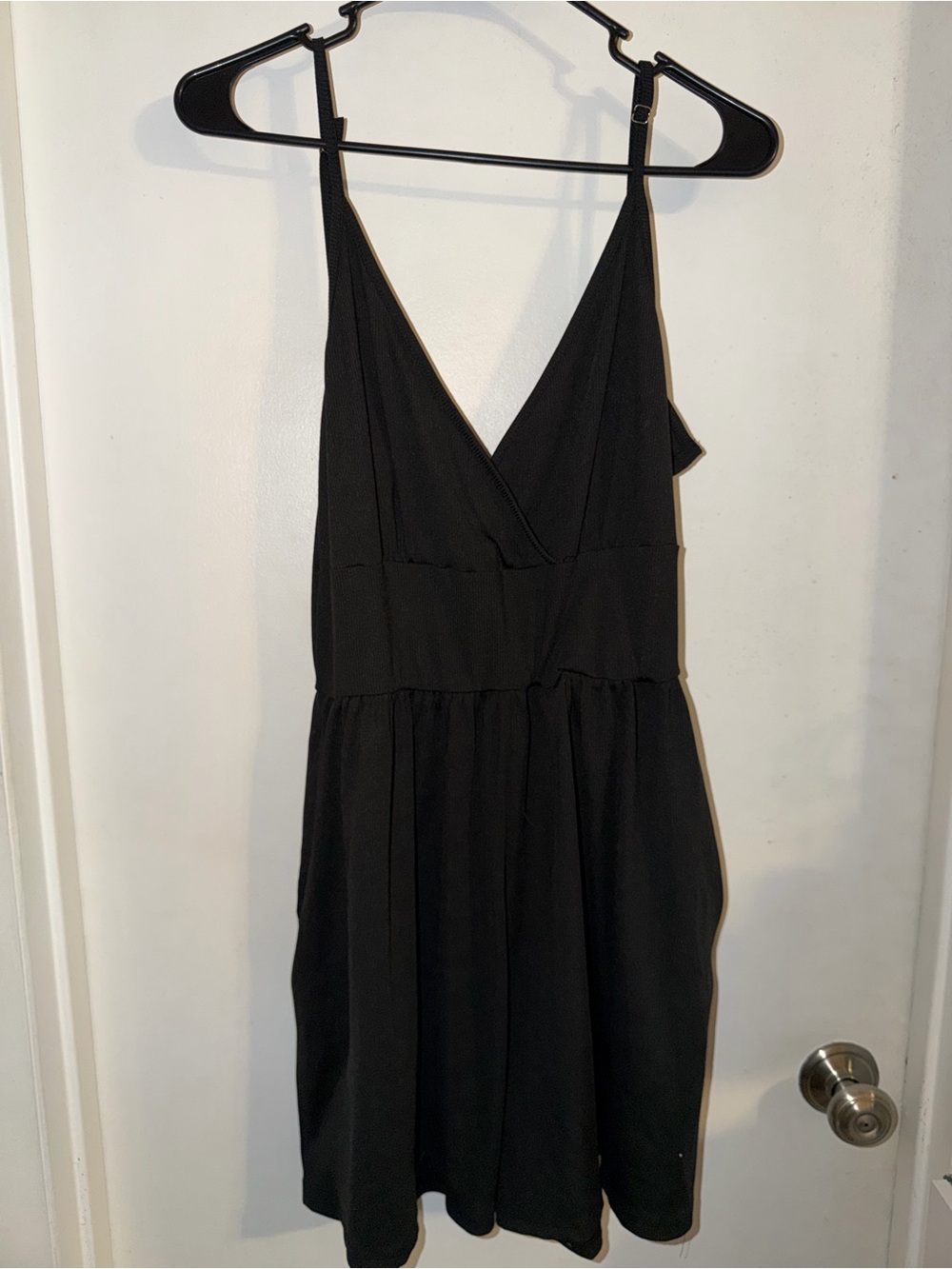 Black Sleeveless V-Neck Women's Dress